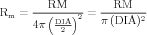 Rm  = ---R(M---)- = ---RM----
      4π   DIA--2   π (DIA)2
            2
                                                                          

                                                                          
